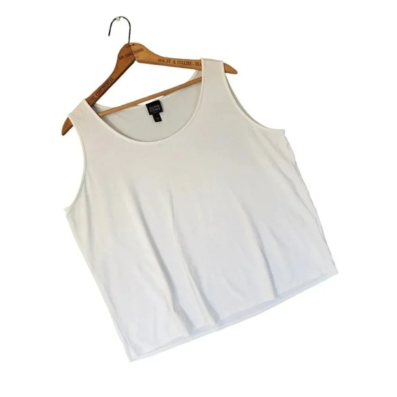 New Eileen Fisher Tank Top Women's Size 1X White 100% Silk Sleeveless Stretchy - Picture 5 of 5
